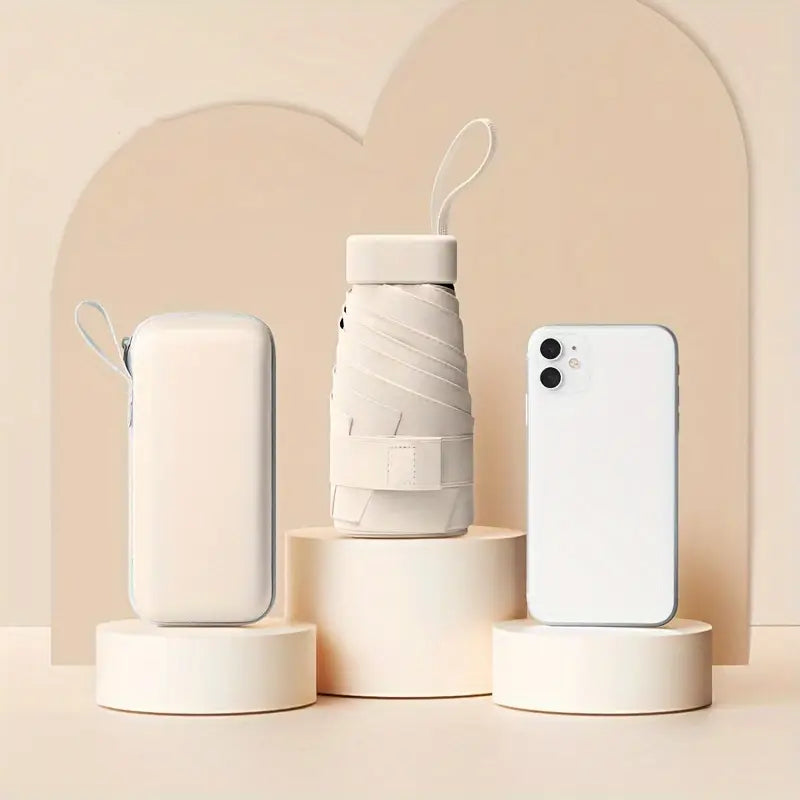 Parapluie pliable vert kaki avec étui rigide  Compact, élégant et résistant