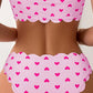 Bikini bandeau à cœurs avec laçage – Maillot 2 pièces irrésistible et féminin