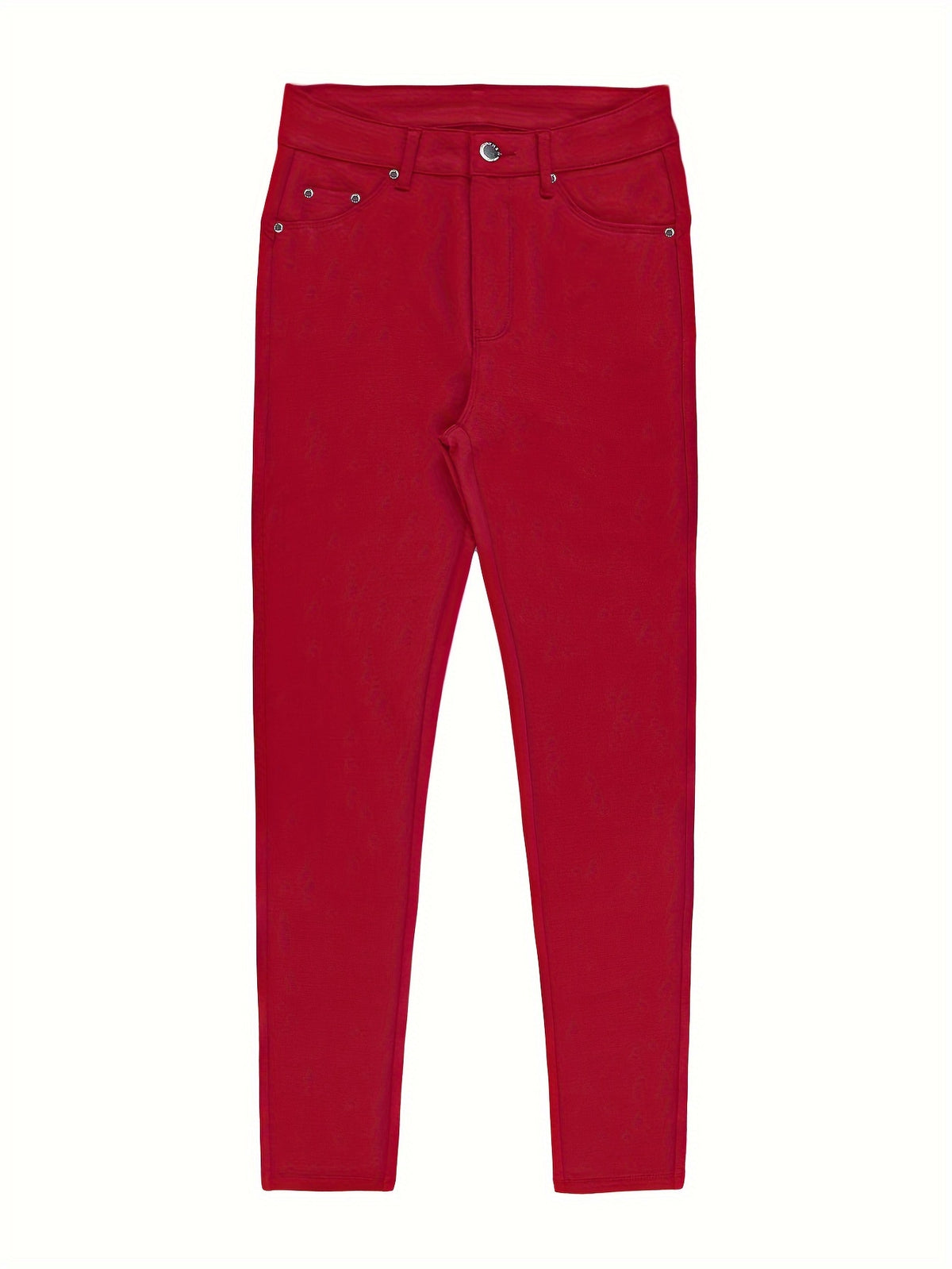Jean Femme Taille Haute – Coupe Skinny & Boutons Métalliques