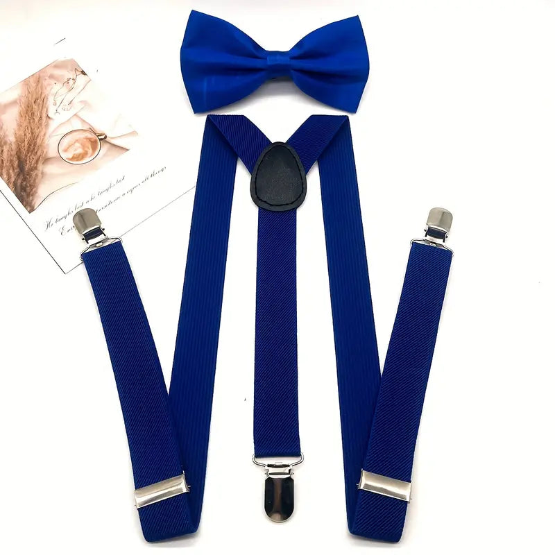 Ensemble bretelles homme avec nœud papillon – Accessoire élégant et ajustable pour mariage, soirée et cérémonie