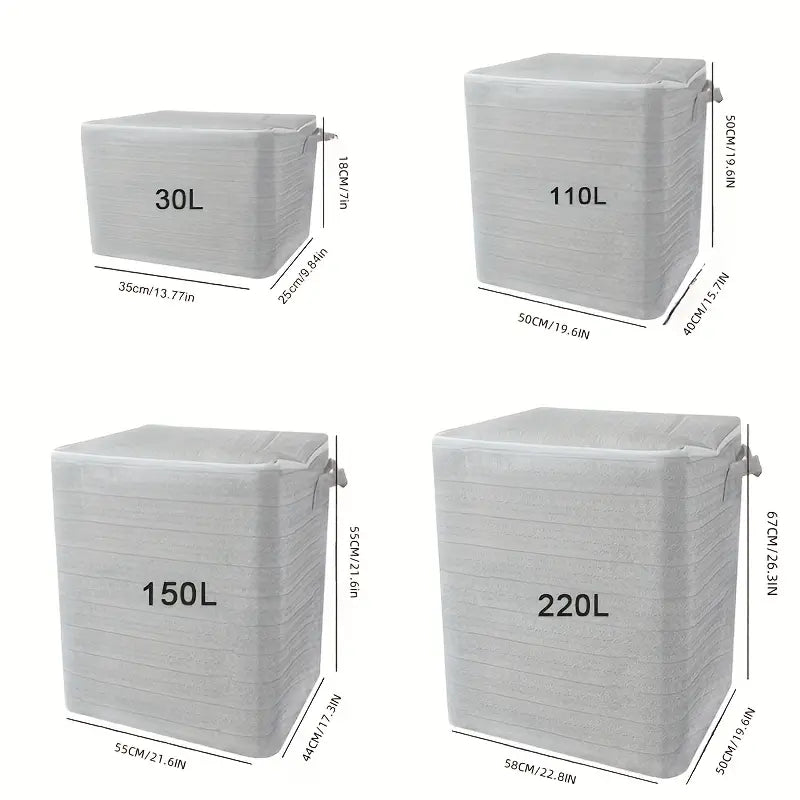 Boîte de rangement pliable avec couvercle – Grande capacité 30L à 220L pour vêtements, jouets et organisation maison