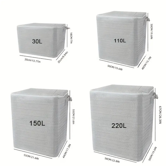 Boîte de rangement pliable avec couvercle – Grande capacité 30L à 220L pour vêtements, jouets et organisation maison