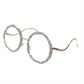 Lunettes femme rondes fantaisie – Monture argentée avec strass scintillants