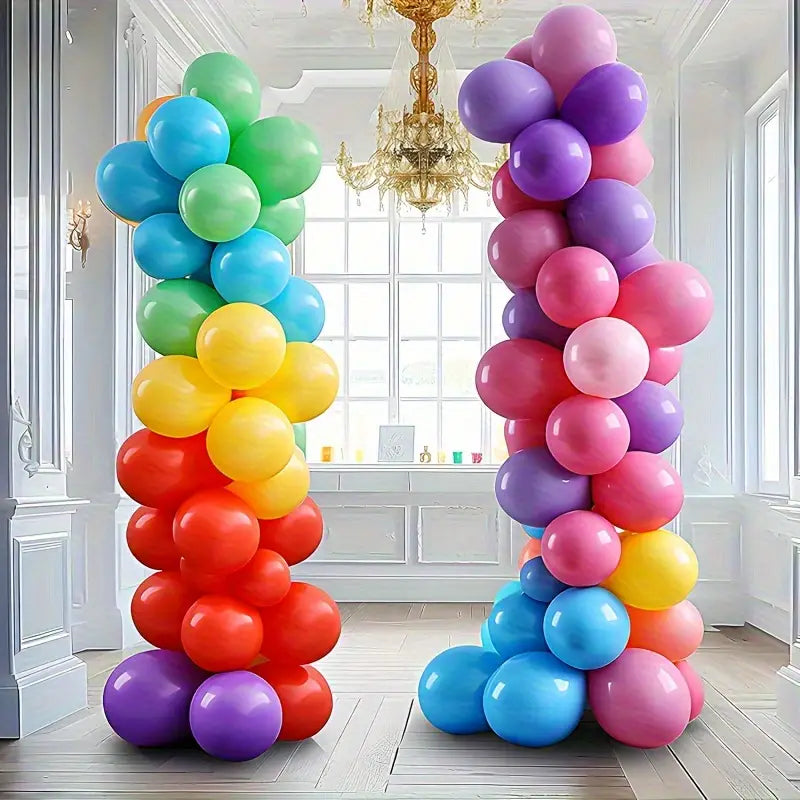 Colonnes de Ballons Colorés – Arche Décorative pour Anniversaire, Mariage & Événements Festifs