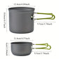 Kit ustensiles de camping léger – Popote en aluminium avec couverts pliables et sac de transport