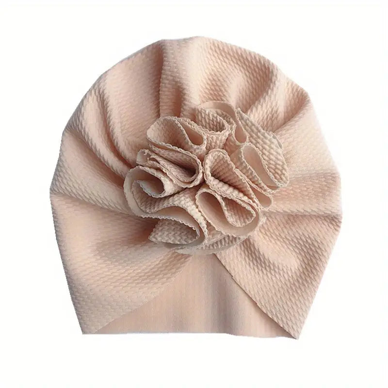 Turban Bébé avec Fleur en Tissu – Chapeaux et Casquettes Enfant Élégants | Bonnet Mode Fille Confort & Style