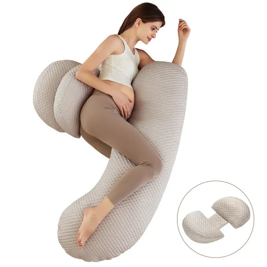 Coussin de Grossesse en Forme de C Ergonomique – Oreiller Maternité Confortable pour Dormir et Allaiter