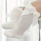 Chaussettes hautes bébé fille – Bas dentelle blanc avec nœud élégant, confortables et respirants pour toutes occasions