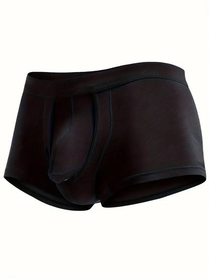Boxer sexy homme – Sous-vêtement moulant brillant avec poche ergonomique