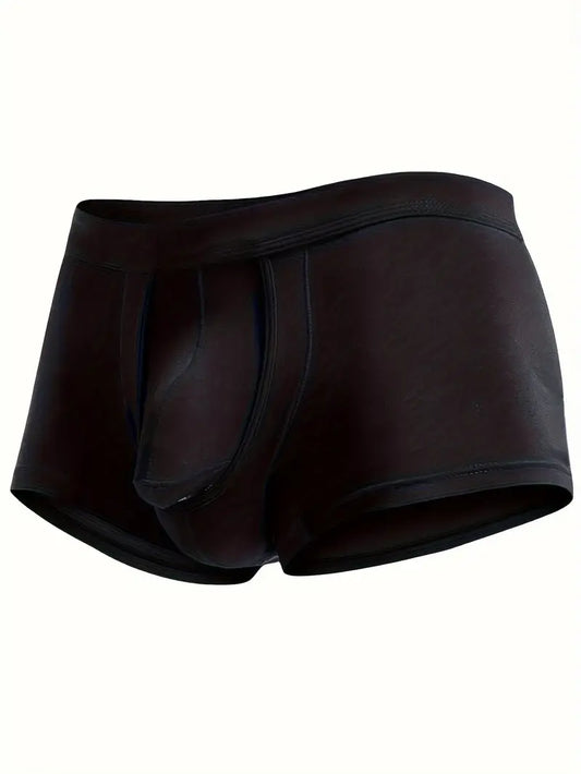 Boxer sexy homme – Sous-vêtement moulant brillant avec poche ergonomique