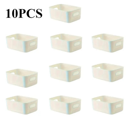 Lot de 10 Bacs de Rangement en Plastique avec Poignées – Organisation Pratique pour Magasins et Espaces de Stockage