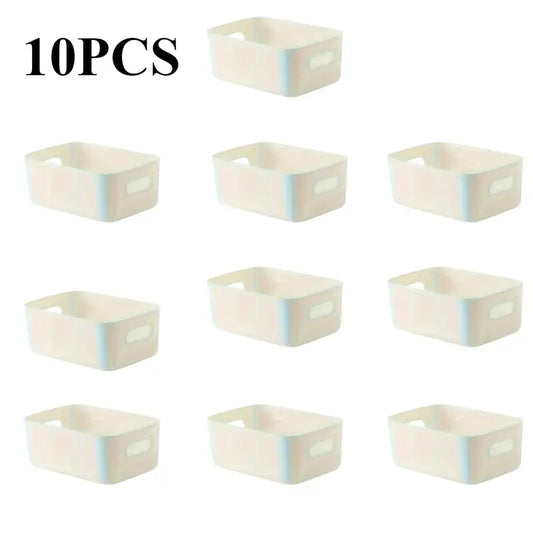 Lot de 10 Bacs de Rangement en Plastique avec Poignées – Organisation Pratique pour Magasins et Espaces de Stockage