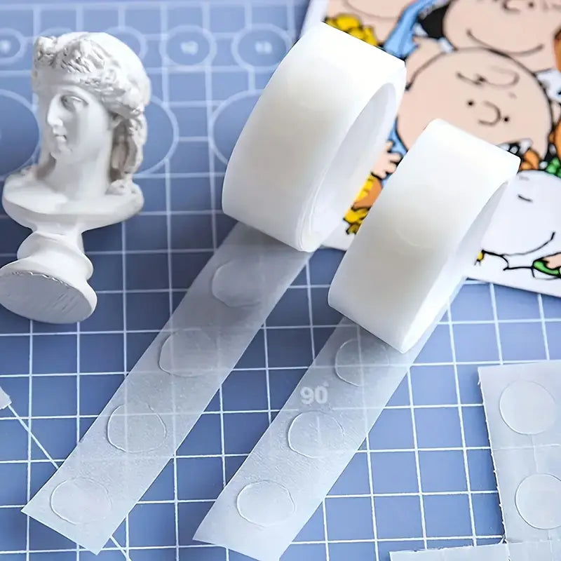 Pastilles Adhésives Transparentes en Rouleau – Double Face Fort, Invisibles, pour Décoration Murale, Bureau ou DIY