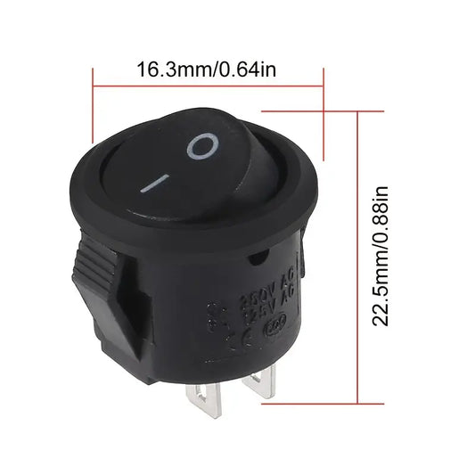 Interrupteur à Bascule Rond ON/OFF – Mini Commutateur Électrique pour Projets d’Électronique Industrielle