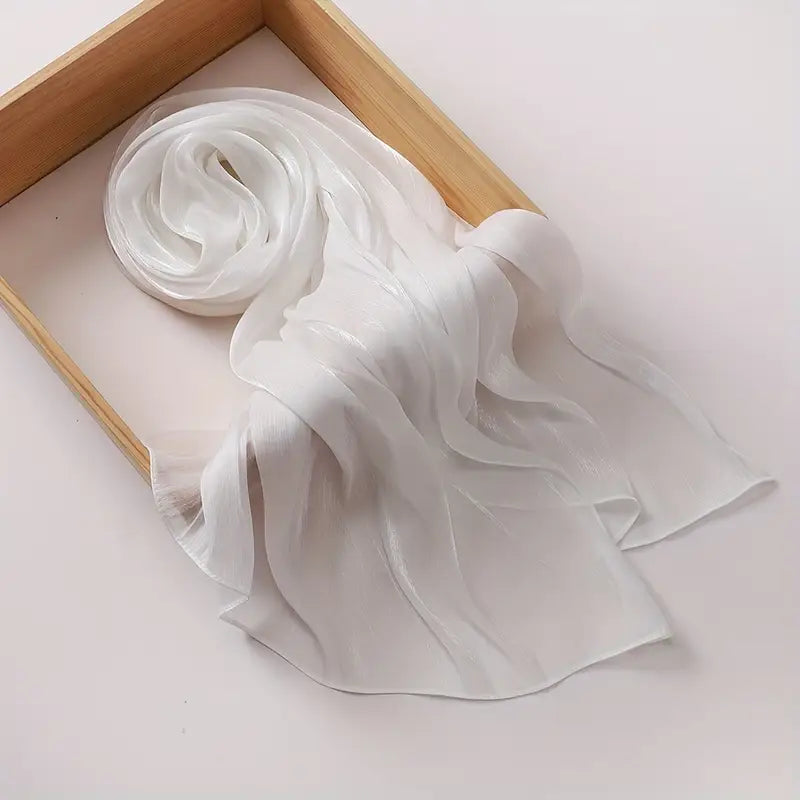 Écharpe femme en mousseline blanche – Châle léger et élégant pour toutes occasions