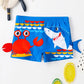 Maillot de bain garçon bleu avec motif requin et crabe, coloris Bleu marine