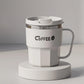 Mug Isotherme Double Paroi avec Couvercle Antifuite, coloris Blanc
