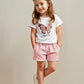 T-shirt Fille Papillon Imprimé, coloris Rose