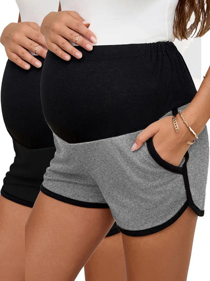 Short de Grossesse Confortable avec Taille Élastique Haute – Vêtements Maternité Décontractés