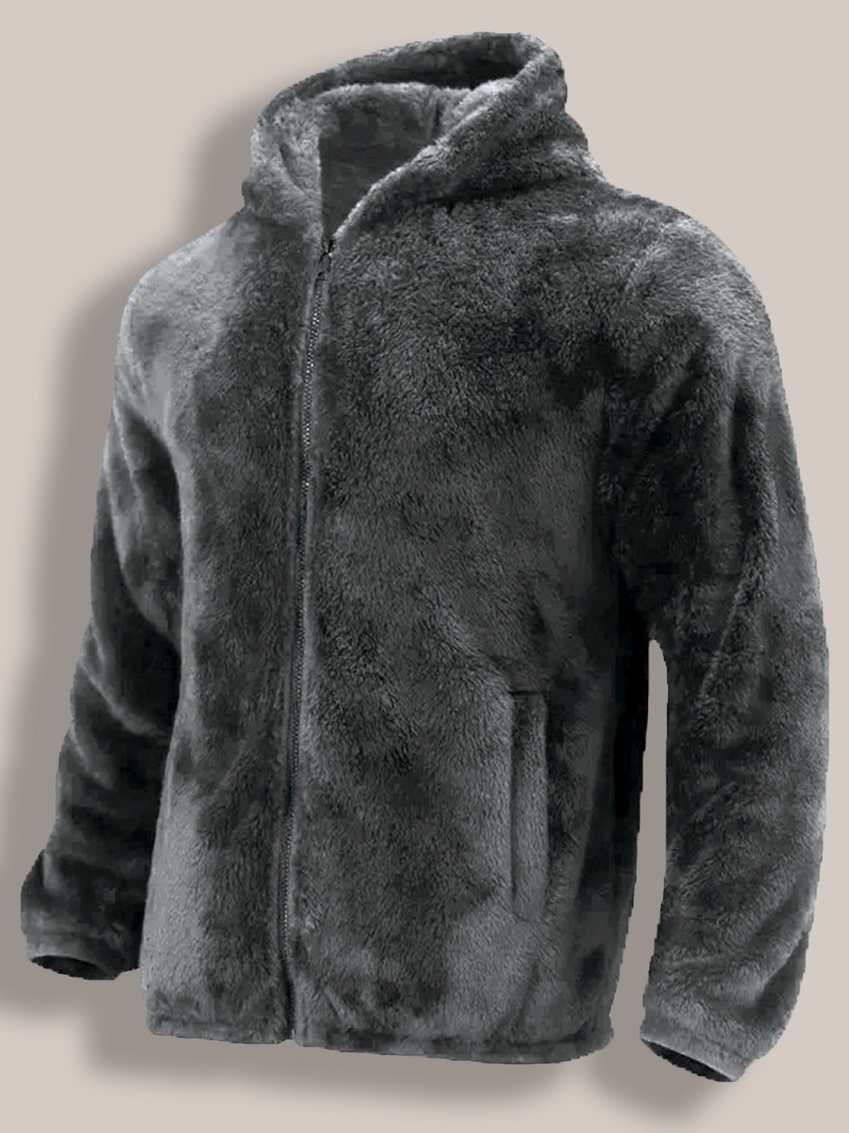Prêt pour l'Hiver Veste à Capuche Gris Clair pour Hommes de Grande