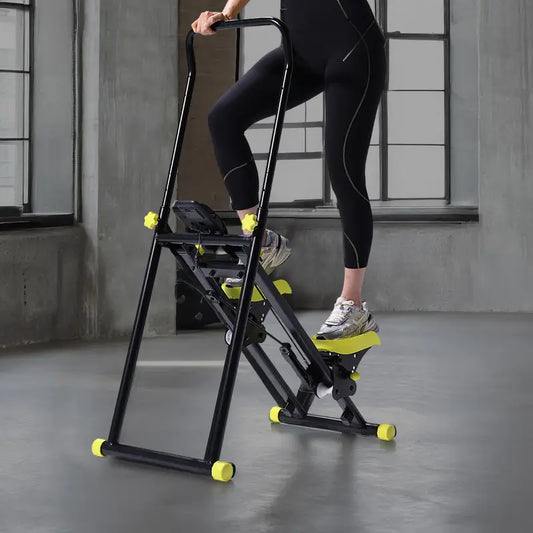 Stepper d’appartement avec guidon – Appareil de fitness cardio pour musculation des jambes et perte de poids