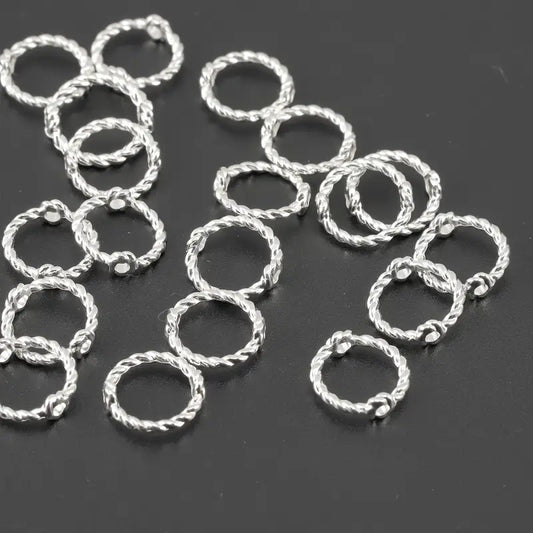 Anneaux Torsadés Dorés et Argentés – Connecteurs Métalliques pour Bracelets, Colliers et Bijoux DIY