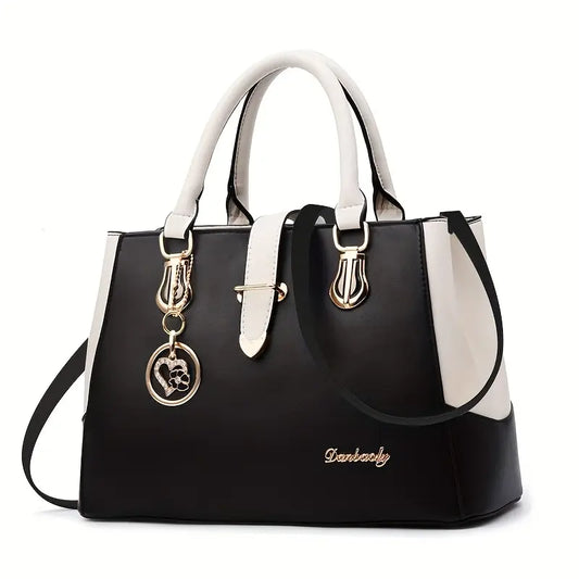 Mallette femme élégante rouge et noire Sac à main chic multi-usages avec bandoulière
