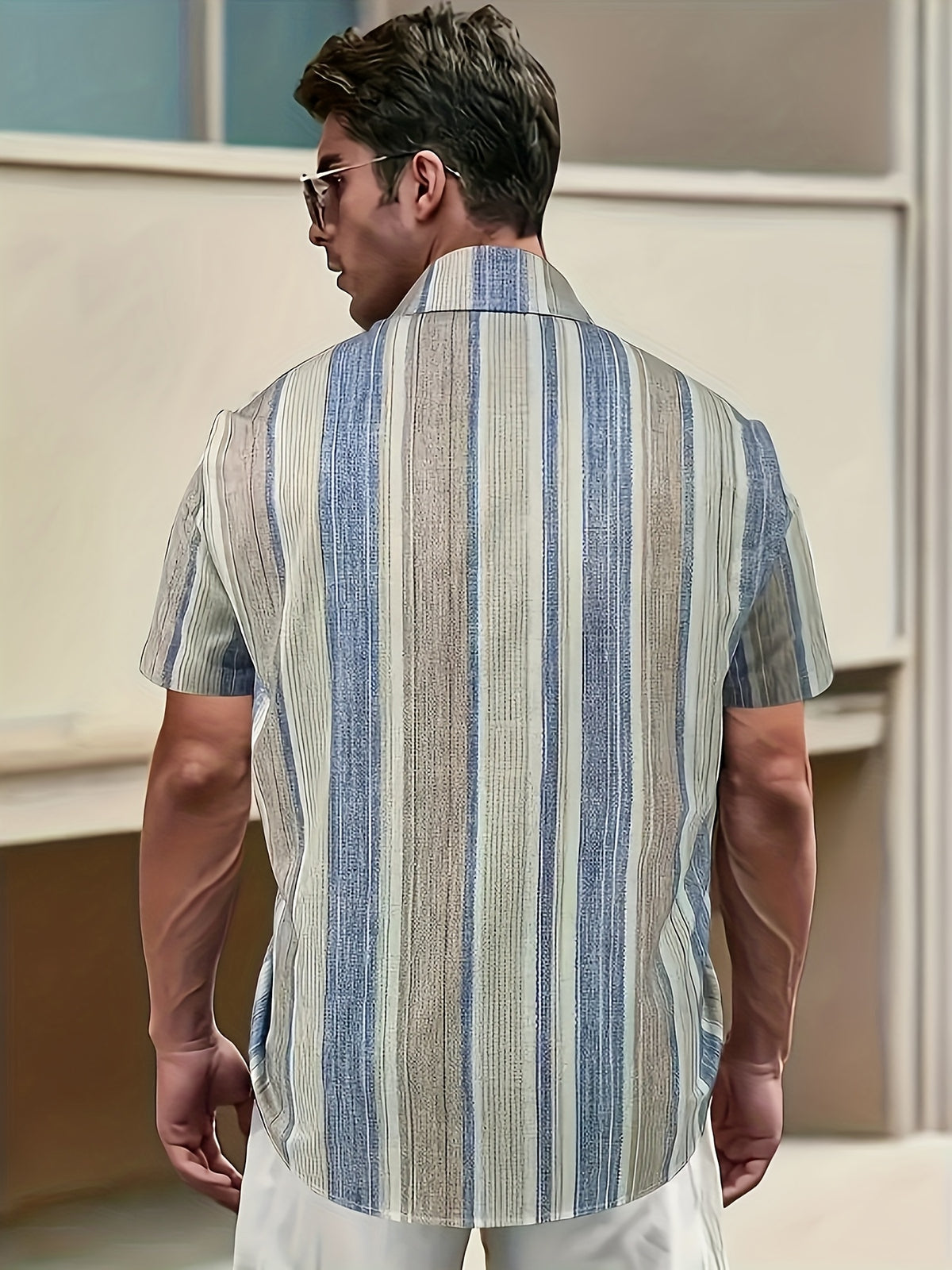 Chemise décontractée à rayures pour homme