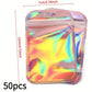 Sachets holographiques zip rose – Pochettes plastique refermables brillantes pour emballage cadeau, bijoux, bonbons ou artisanat