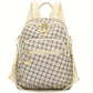 Sac à dos décontracté femme – Grand sac élégant à motif monogramme avec multiples poches