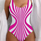 Maillot de bain une pièce illusion optique – Effet ventre plat et look rétro chic