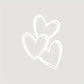 Autocollant Voiture Cœurs Blancs – Sticker Décoratif Amour et Style Romantique