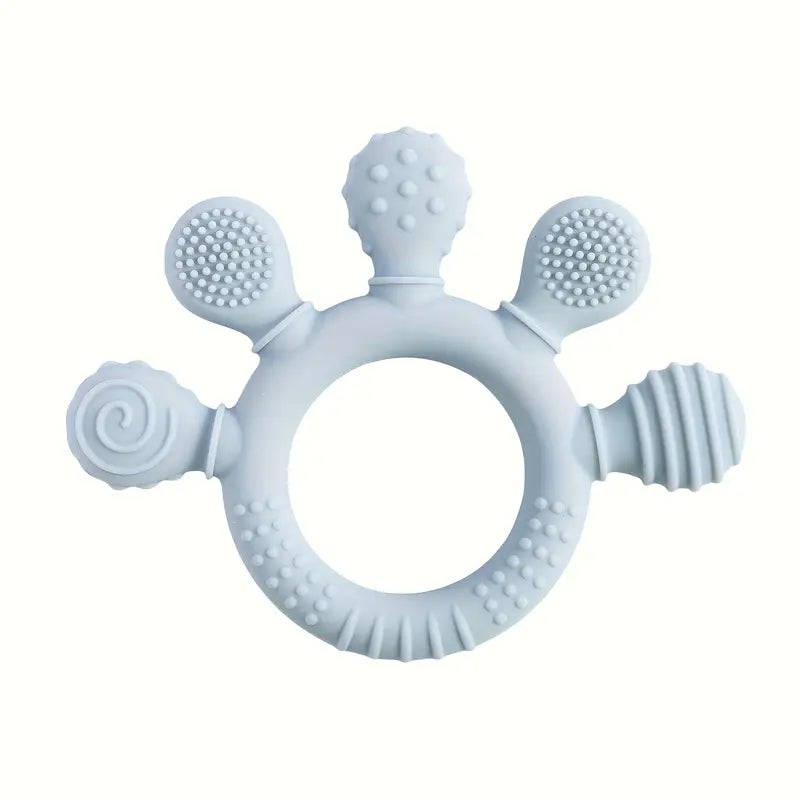 Anneau de Dentition en Silicone Doux – Jouet Bébé Sensoriel pour Soulager les Gencives