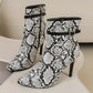 Bottes fille à talons motif serpent – Chaussures tendance élégantes et stylées