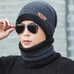 Ensemble bonnet et écharpe tube homme – Tricot chaud doublé polaire pour hiver
