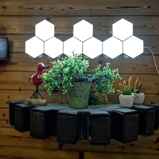 Appliques Murales LED Modulables Hexagonales – Éclairage Décoratif Moderne Tactile pour Salon, Chambre et Bureau