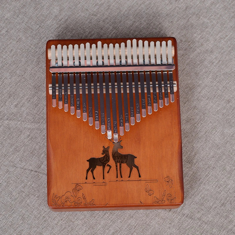 Kalimba 21 Lames en Bois – Piano à Pouces Africain avec Gravure, Accordé et Prêt à Jouer