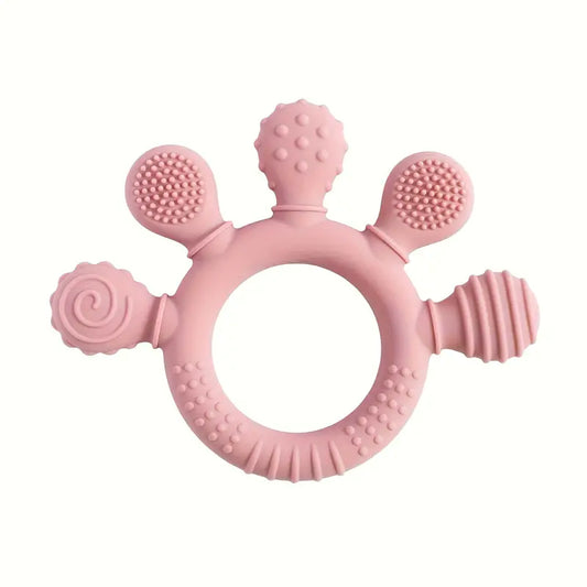 Anneau de Dentition en Silicone Doux – Jouet Bébé Sensoriel pour Soulager les Gencives