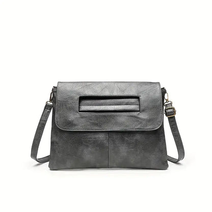 Mallette en simili cuir gris pour femme Sacoche élégante avec bandoulière amovible et compartiments pratiques