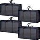 Lot de 4 grands sacs de rangement noirs Idéal pour vêtements, couettes, voyages et déménagements