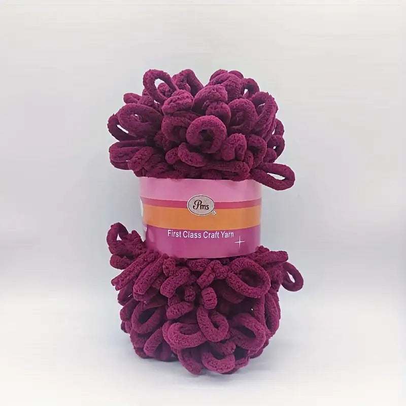 Laine Velours Looping Multicolore – Fil Épais Facile à Tricoter au Doigt pour Couvertures et Crochet DIY