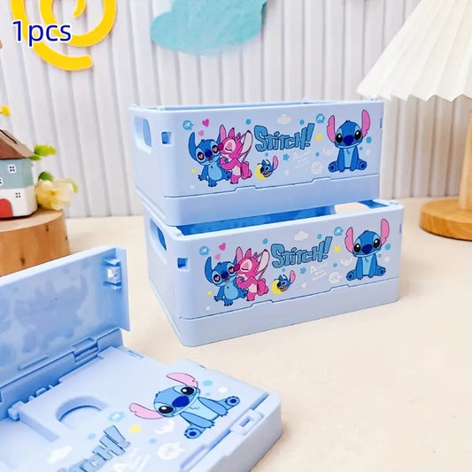 Boîte de Rangement Papeterie Bébé Motif Stitch – Organisateur Bureau Enfant pour Crayons et Accessoires