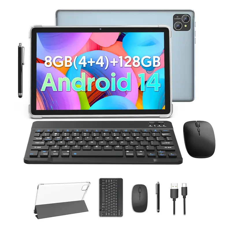 Clavier Sans Fil Compact + Souris USB – Kit Ergonomique pour Tablette, PC et Télétravail