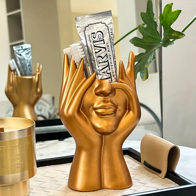 Porte-Pinceaux Maquillage Design Visage – Organisateur Artistique et Élégant pour Cosmétiques