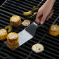 Spatule de Cuisine et Barbecue en Acier Inoxydable avec Manche en Bois – Outil de Cuisson pour Grillades et Plancha