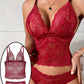 Ensemble Lingerie Sexy Femme en Dentelle Transparente – Top Bralette Sans Armatures et Culotte Assortie