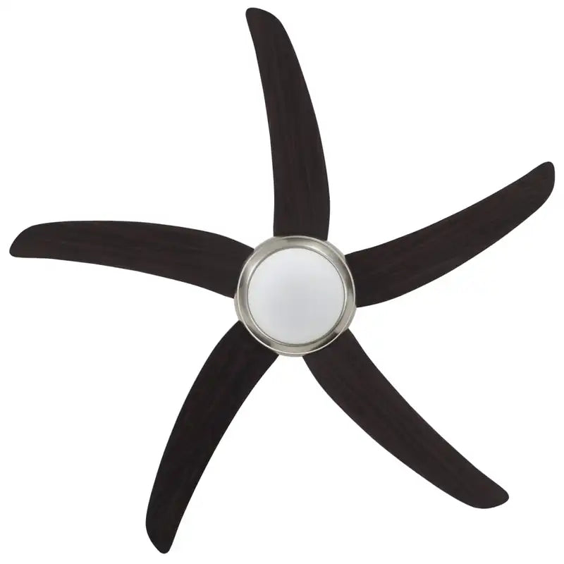 Ventilateur de plafond design moderne – 5 pales en bois avec éclairage LED intégré silencieux