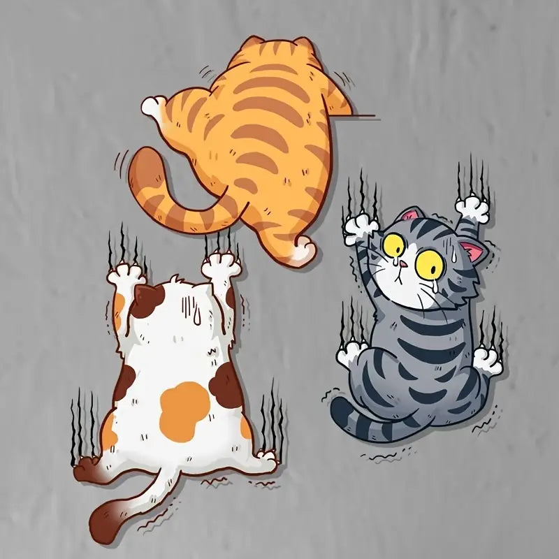 Autocollants Voiture Chats Rigolos – Stickers Animaux Humoristiques Grattoirs pour Décoration Auto et Moto