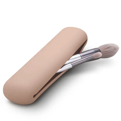 Étui Silicone Souple pour Pinceaux de Maquillage, coloris Kaki