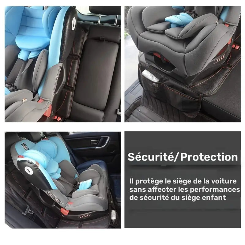 Protection de siège auto pour bébé – Housse antidérapante avec poches de rangement pour voyage